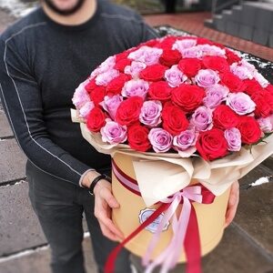 Коробка с розами для любимой жены